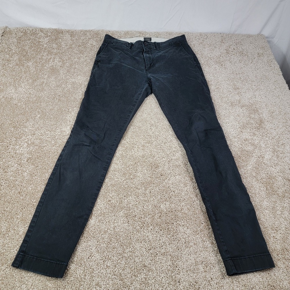 J. Crew Stretch Chinos Pants Black Casual Everyday Mens W29 L32‎